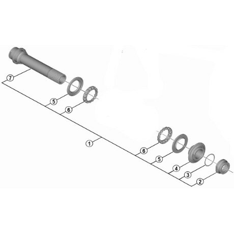 [1]ハブ軸組立品（玉間100mm）