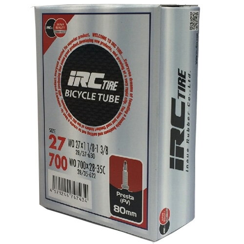 【即納】IRC 700x28C-35C 仏式バルブ80mm チューブ