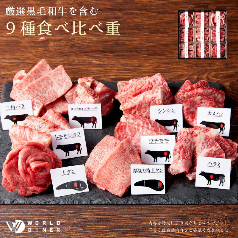 【早い者勝ち1日限定5セット】 黒毛和牛 a5 牛 9種 食べ比べ重 冷蔵 送料無料 ギフト お取り寄せ お中元 お歳暮 誕生日 手土産 プチ贅沢 飲食店支援 焼肉 お家時間 銀座 牛タン 牛肉 贈答 切り落とし 薄切り 赤身 ステーキ 食べ比べ 1人前 2人前 3人前のサムネイル