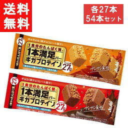 アサヒグループ食品 1本満足バー ギガプロテイン2種 54本セット チョコ・キャラメル各27本