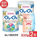 送料無料 和光堂 フォローアップミルク ぐんぐん 830g ×2缶(おしりふき景品付き)