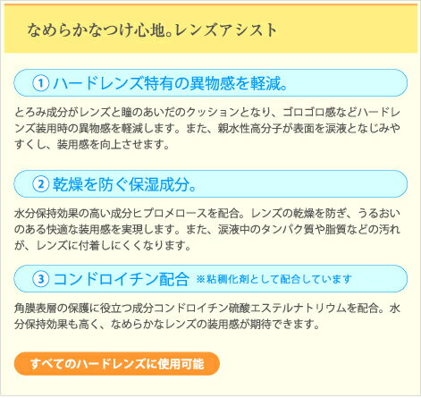 エイコー レンズアシスト 15ml ハード専用コンタクトレンズ装着液 2箱 送料無料 3