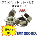 M6フランジナット S/L付き ネジピッチ＝1 鉄 三価クロメート 小箱単位（1000個） 【送料無料】【業界最安値挑戦】【輸入品】