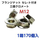 M12フランジナット S/L付きネジピッチ=1.75 鉄 三価クロメート 小箱単位(170個)【送料無料】【業界最安値挑戦】【輸入品】