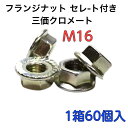 M16フランジナット S/L付き ネジピッチ=2 鉄 三価クロメート 小箱単位(60個)【送料無料】【業界最安値挑戦】【輸入品】