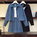 レディース セットアップ アウター+スカート 2点セット ミニスカート 春秋 長袖 ゆったり かわいい 大きいサイズ 体型カバー 無地 シンプル 通勤 大人 か...