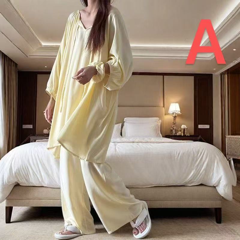 パジャマ ルームウェア レディース 大きいサイズ パジャマ 無地 春 春パジャマレディース レディースパジャマ 長袖パジャマ トップス+パンツ 2点セット 薄い 薄手 可愛い 薄手パジャマ ルームウェア上下セット 女性 部屋着 寝巻き 大人 オシャレ LSGA008(5色L-4XL)