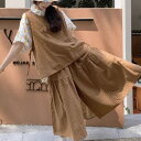 セットアップ レディース 上下セット シャツ+ベスト+ワイドパンツ 3点セット 大きいサイズ 春 夏 半袖 ワイドパンツ チェック柄 ゆったり ビッグシルエット ヒップホップ 可愛い LSGA029(M-4XL)