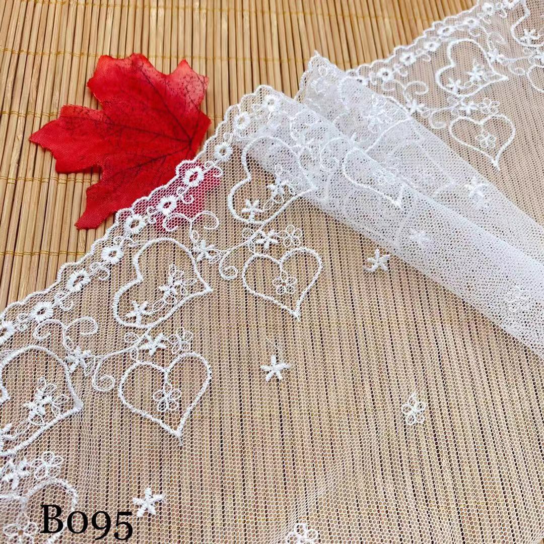 チュールレース DIY 手芸用 縁飾り パイピングテープ レース 花柄 手作り 生地 ハンドメイド 単位4m B095