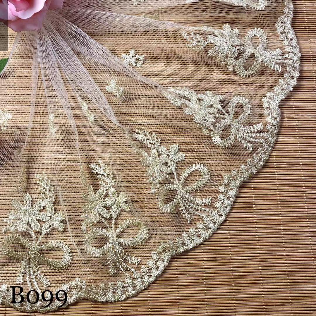 チュールレース DIY 手芸用 縁飾り パイピングテープ レース 花柄 手作り 生地 ハンドメイド 単位4m B099