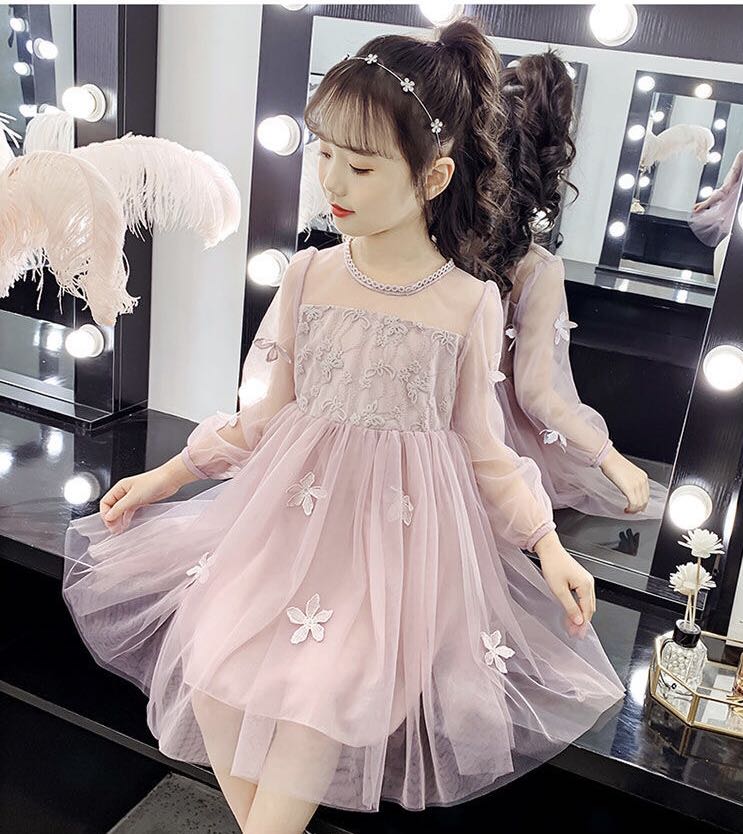 乐天商城 - キッズ 子供服 ワンピース ロングワンピース 女の子 春夏 ゆったり 可愛い ジュニア 丸首 ノースリーブ 薄手 チュール プリンセス110 120 130 140 150 160 KWFA040
