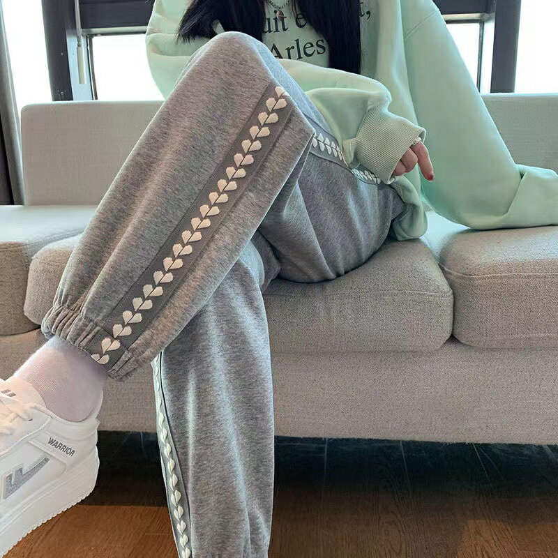 乐天商城 - キッズ 子供服 スポーツパンツ サイドライン 女の子 春秋 秋 ゆったり 可愛い ジュニア カジュアル パンツ KTFB008