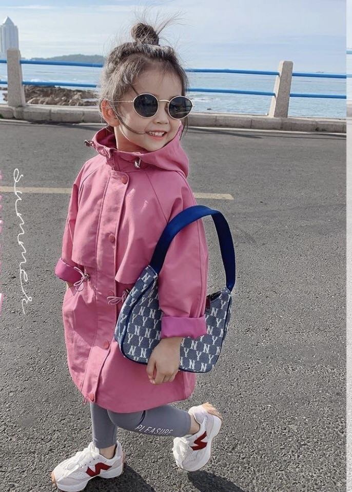 キッズ 子供服 ロングコート 女の子 春 秋 無地 ゆったり フード付き 可愛い アウター 子供コート こどもアウター キッズコート ピンク ジュニア 長袖 薄...