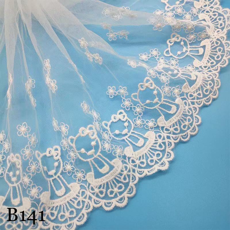 チュールレース DIY 手芸用 縁飾り パイピングテープ レース 花柄 手作り 生地 ハンドメイド 単位2m B141