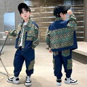 キッズ 子供服 上下セット セットアップ 2点セット トップス+パンツ デニム デニムセットアップ デニムジャケット デニムパンツ Gジャン ジージャン ジーン...