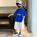 キッズ 子供服 上下セット セットアップ 2点セット Tシャツ+ショートパンツ カジュアル 男の子 春夏 ゆったり 半袖 KSFB042（2色120-170）