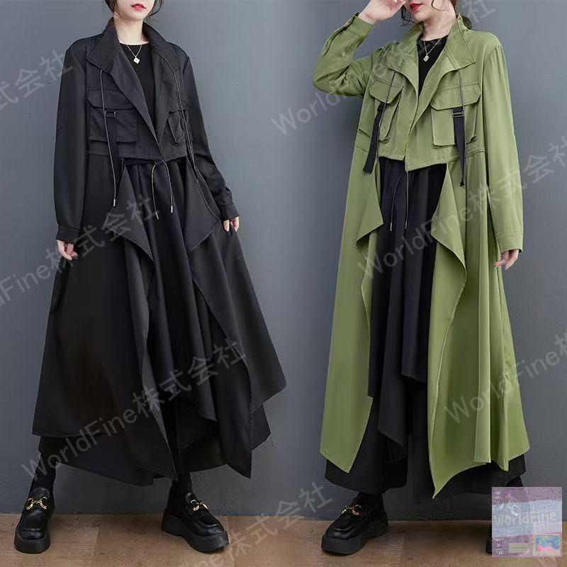 スプリングコート レディース トレンチコート 薄手 前開き アウター レディーストップス秋 レディーストレンチコート レディーストレンチ アウター セミロング コート 長袖 羽織り 秋 秋物 トレンチ オフィスカジュアル シンプル 通勤 通学 旅行 ゆったり LCGA030(2色フリー)