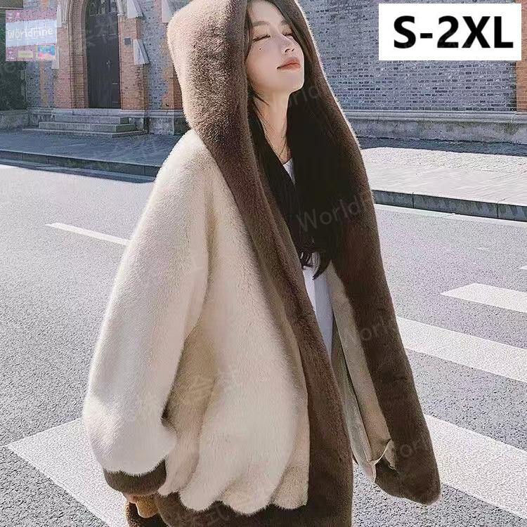 乐天商城 - ボアジャケット ボアコート レディースボアジャケット 厚手 ボアブルゾン レディース 可愛い モコモコジャケット フェミニン ボア フード付き 厚い ゆったり モコモココート もこもこ おしゃれ ジャケット 秋冬 あったか 大人かわいい 冬物 あったかアウター SLCD044(S-2XL)