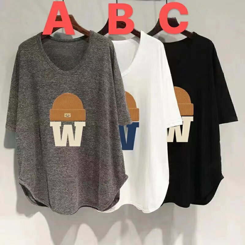 乐天商城 - 半袖tシャツ レディース トップス 半袖 tシャツ カットソー 薄手 カジュアル 英字ロト ビッグシルエット 夏服 可愛い Vネック 無地 シンプル 大きめ ゆったり 涼しい 体型カバー おしゃれ かわいい カジュアル LUFA043(3色M-6XL)
