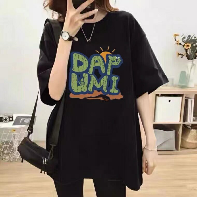 乐天商城 - Tシャツ レディース 夏 ゆったり 半袖 トップス 通勤 カジュアル 英文字 丸首 薄手 可愛い グレー ブラック ホワイト コーヒー イエロー 杏色 M L XL 2XL SLUB122