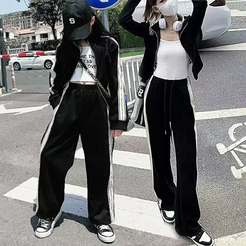 キッズ ジャージ ライン 上下セット 子供服 子ども用ジャージ キッズ 女の子 セットアップ ジュニア 120 130 140 150 160 170 春秋 パーカー パンツ ダンス衣装 長袖パーカー 韓国服 秋 小学生 ガールズ スポーツ ウェア 運動着 ランニング 長袖 女の子 かわいい KSFB092