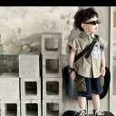 キッズ 子供服 セットアップ 上下セット シャツ+デニムパンツ 2点セット 夏 子供服 男の子 シャツ 半袖 薄手 デニムパンツ ベビー服 ハーフパンツ 可愛い...