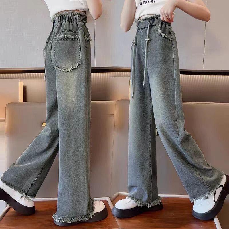 乐天商城 - 子供服 デニム パンツ ジーパン ロングパンツ 長ズボン かわいい こども おしゃれ オシャレ キッズ 子ども 女の子 デニムパンツ キッズ ゆったり KTFB070