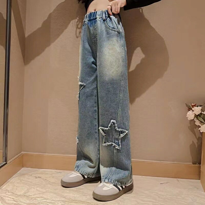 子供服 デニム 裏起毛パンツ ジーパン 女の子 春 秋 冬 裏起毛厚手 ロングパンツ 長ズボン ゆるデニム パンツ キッズズボン デニムズボン かわいい こども おしゃれ オシャレ キッズ 子ども ゆったり 120 130 140 150 160 170 KTFB118(2色120-170) worldfine-10004402 WorldFine楽天市場SHOP サンプル画像3
