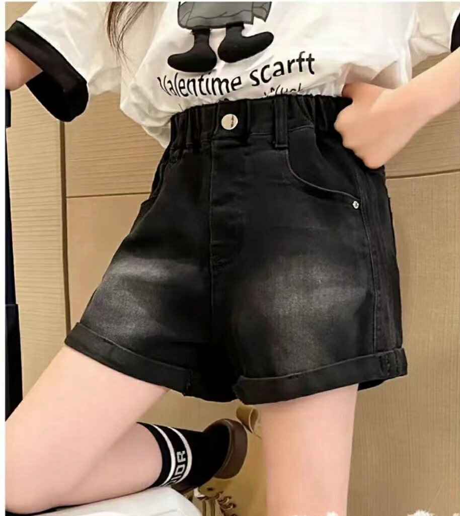 デニムパンツ ショートパンツ 夏 子供服 女の子 薄手 デニムショートパンツ カジュアル デニム ジュニア ゆったり 春 夏 ウエストゴム お出かけ おしゃれ ダンス衣装 アウトドア 夏服 ズボン ショーツ 短パン アメカジ ショートパンツ ジュニア 可愛い KTFC042(120-170)