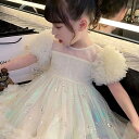 子供ドレス チュールワンピース 夏 女の子 半袖 ガールズ ドレス スカート レース 子どもワンピース ピアノ ジュニア 発表会 結婚式 卒業式 入学式 卒園式 入園式 演奏会 パーティードレス お姫様 プレゼント 可愛い KWFC055(2色100-150)
