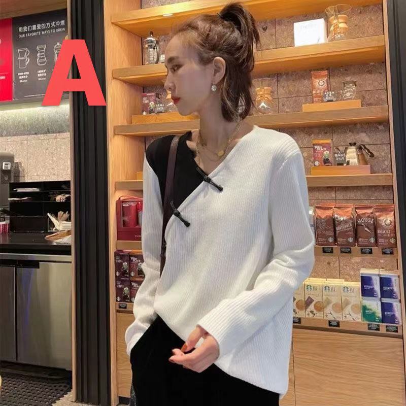 乐天商城 - レディース Tシャツ トップス 春 春服 長袖 ボタン ゆったり 重ね着風 大きいサイズ 可愛い カジュアル LUEA297(2色M-4XL) レディースtシャツ レディーストップス 異素材 切り替え レイヤード風
