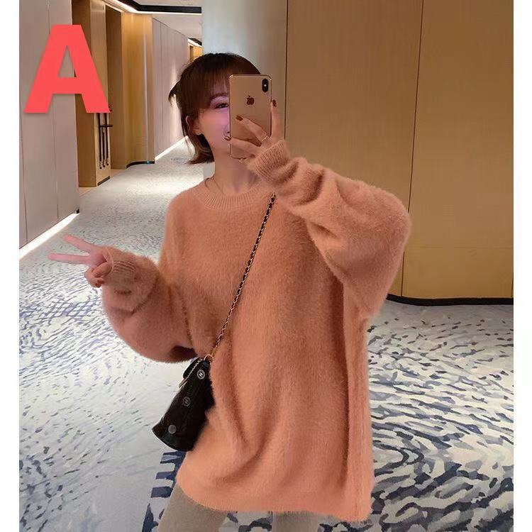 乐天商城 - ニット セーター レディース トップス 大きいサイズ 柔らか 長袖 Vネック ニットセーター シンプル 無地 秋冬 秋服 冬服 着やせ ゆったり ゆるニック 可愛い LUEA342(4色L-4XL)