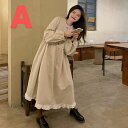 ロングワンピース レディース ゆったり オーバーサイズ レディース 丸首 ロング丈 春秋 秋物 春物 無地 体型カバー ロングワンピ ワンピ 秋 秋冬 春 フリ...