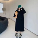 ロングワンピース レディース 大きいサイズ POLOネック 英文字 ロングワンピ 無地 シンプル 春秋 秋物 春物 ゆったり 長袖 膝丈 ミモレ丈 可愛い LW...