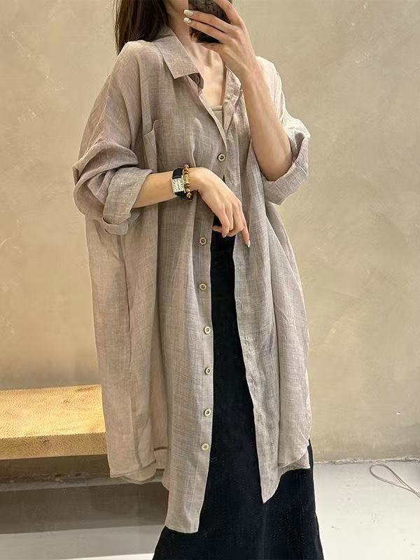 カーディガン シャツ ワンピース 大きいサイズ シアー シャツカーディガン シアーロングシャツ シフォン シースルーシャツ レディース ロングシャツワンピース ...