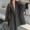 チェスターコート レディース 秋 春 裏地付き アウター ジャケット 羽織 ゆったり 大きいサイズ ゆったり おしゃれ コート きれいめ お洒落 シンプル 大人 無地 通勤 SLCB116(S-3XL)(4)