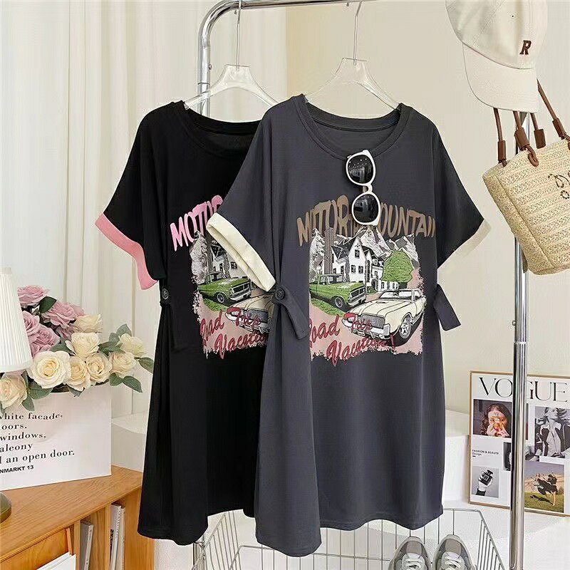 乐天商城 - 半袖tシャツ プリントtシャツ オーバーサイズ レディース トップス 大きいサイズ おしゃれtシャツ おしゃれなTシャツレディース 女性用Tシャツ 可愛いtシャツ 半袖 オシャレなTシャツ 夏 プリント カジュアル ゆるカットソー 大きめ ゆったり 可愛い かわいい LUFA117