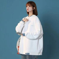 トレーナー 薄手 長袖 レディース 重ね着風 大きいサイズ 大きめ 春秋 秋服 春服 長袖 丸首 オーバーサイズ トップス ゆったり 可愛い 韓国風 カジュアル LUFA211(3色L-4XL)