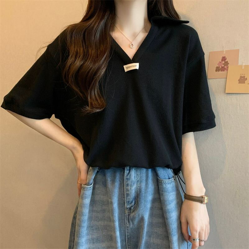 Rakuten - 半袖tシャツ レディース トップス 半袖 tシャツ カットソー 夏服 薄手 カジュアル Vネック シンプル 無地 おしゃれ 可愛い かわいい SLUC044(3色S-XL)