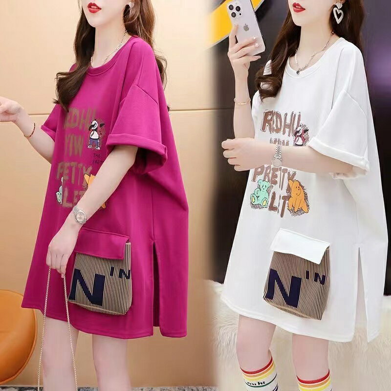 乐天商城 - 半袖tシャツ レディース トップス 半袖 tシャツ 大きいサイズ カットソー 夏服 薄手 英文字 スポーツ 丸首 カジュアル ゆるカットソー アメリカン ゆったり 体型カバー 可愛い SLUC086(5色M-4XL)