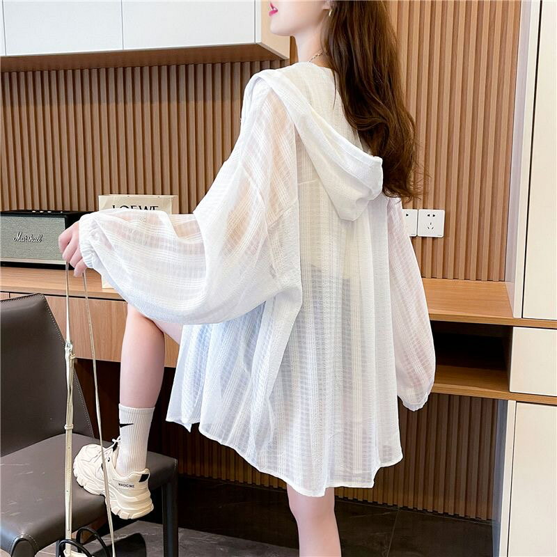 乐天商城 - UVパーカー レディース UVカット パーカー ロング トップス 夏 UV 羽織 UVカットパーカー ジップパーカー フード付き 春夏 長袖 薄手 シースルー ゆったり 体型カバー 冷房対策 日焼け防止 紫外線対策 サマーカーディガン 夏服 SLCC029(2色M-XL)