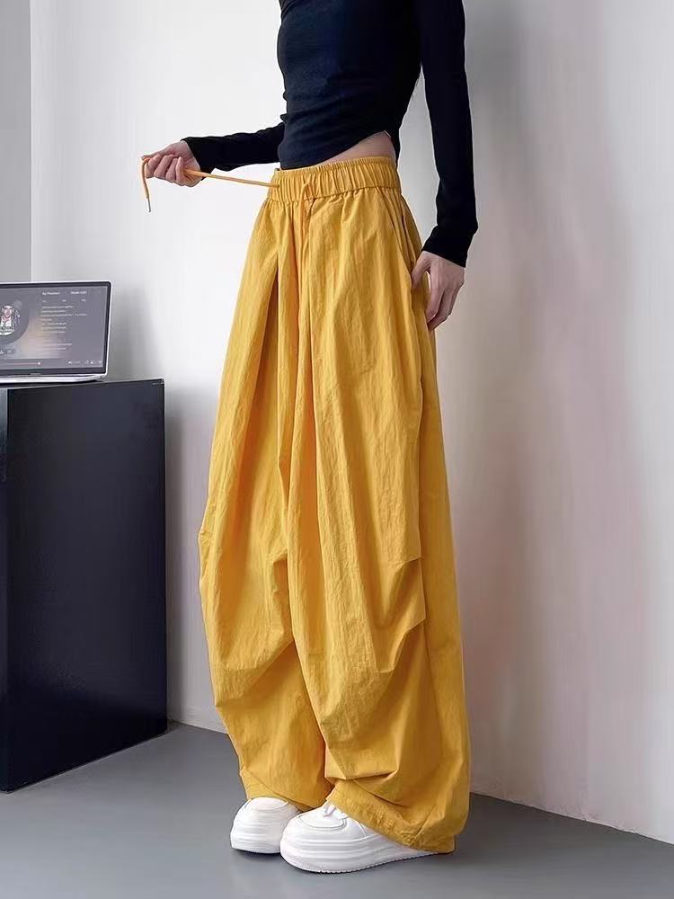 ワイドパンツ レディース 春 夏 長ズボン 体型カバー 着痩せ 薄手 ワイド 無地 大きいサイズ ウエストゴム 柔らかい ゆったり とろみ とろみパンツ ウエストゴムパンツ レディースワイドパンツ夏 50代 40代 30代 20代 可愛い LPGA012(3色M-5XL)