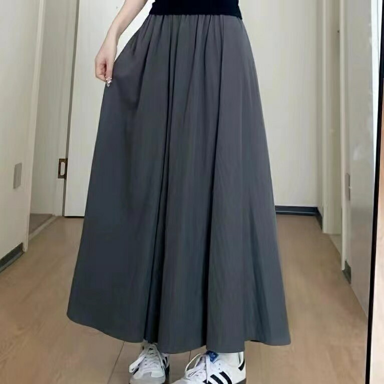 乐天商城 - ワイドパンツ レディース 夏 長ズボン 体型カバー 着痩せ ワイド 無地 大きいサイズ ウエストゴム 接触冷感 柔らか ゆったり ハイウエスト 薄手生地 50代 40代 30代 20代 可愛い SLTC049(4色L-6XL)