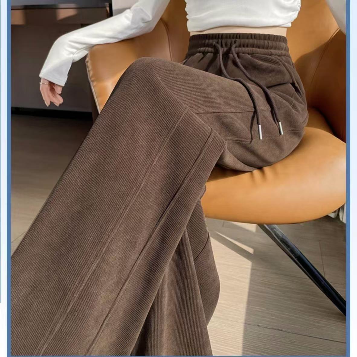 ワイドパンツレディースコーデュロイ...