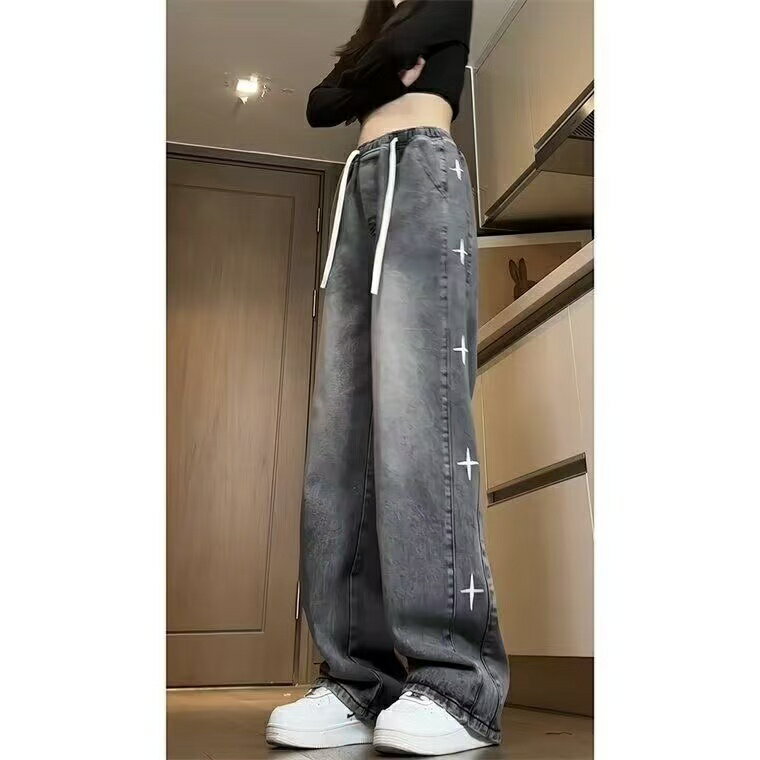 乐天商城 - デニムパンツ レディース 美脚 大きいサイズ ワイドパンツ ロングパンツ ボトムス ハイウエスト ウエストゴム レディースデニム かわいいデニム 可愛い ゆったり 楽ちん きれいめ カジュアル オシャレ 脚長 かわいい 春 夏 5XL 6XL 7XL 8XL SLTD002(2色S-8XL)