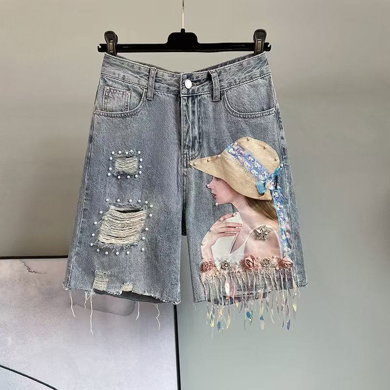 乐天商城 - ショートパンツ デニムパンツ ハイウエストショートパンツ レディース ショーパン デニムショートパンツ ダメージデニム おしゃれパンツ 大きいサイズ 夏 ゆったり ショートパンツデニム ショートパンツレディース 大柄 キュロットパンツ 膝上 五分丈 SLTD011(S-3XL)