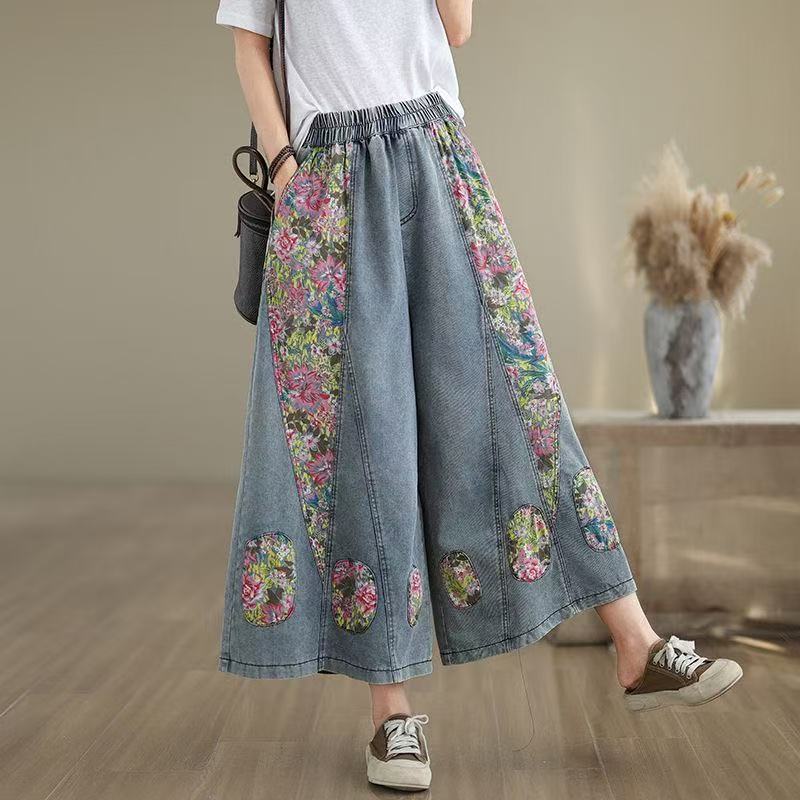 デニム パンツ ワイドパンツ デニムパンツ レディース 春 夏 サルエル ガウチョパ...