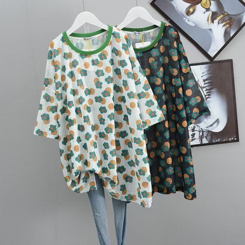 半袖tシャツ総柄tシャツ半袖大きめ...