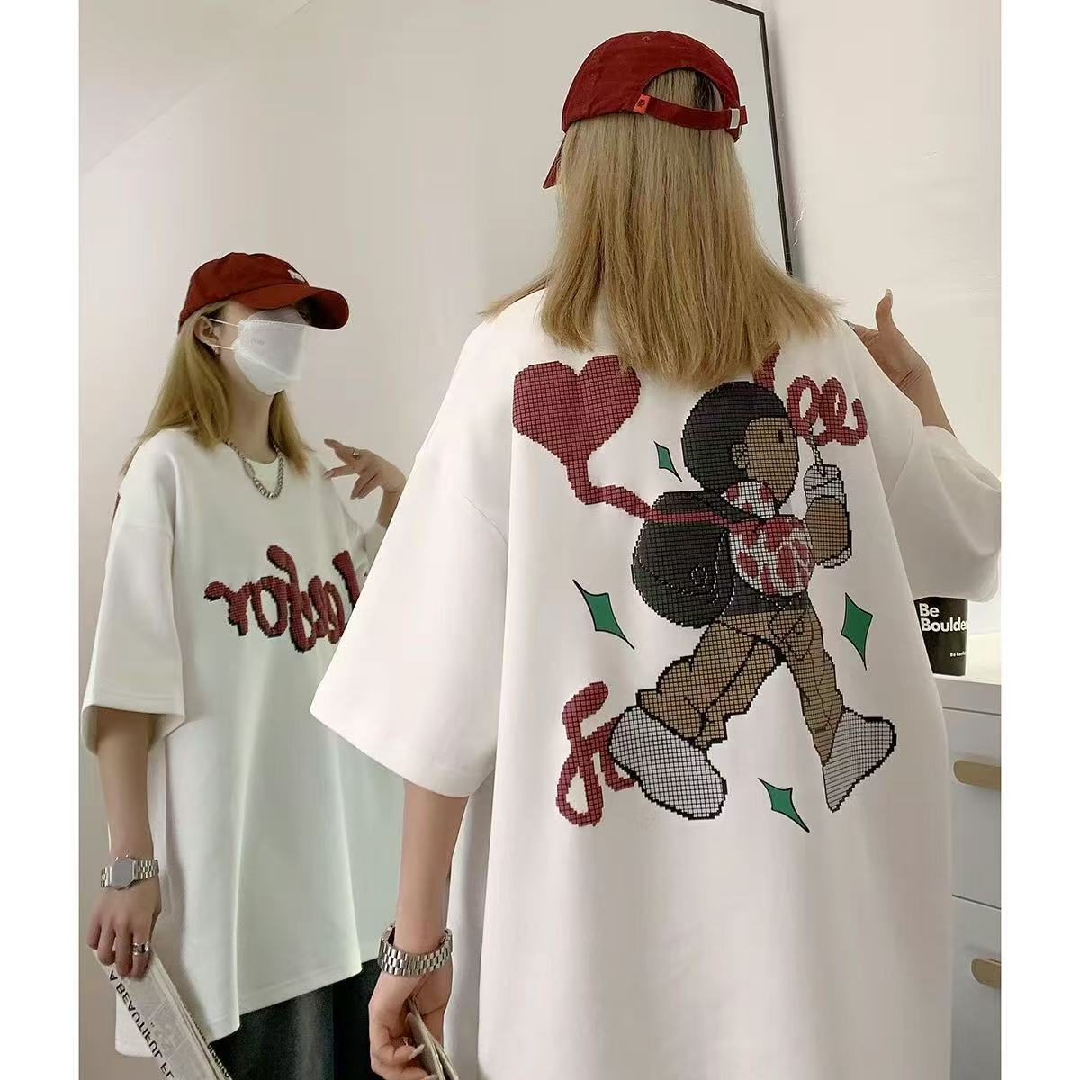 乐天商城 - 半袖tシャツ レディース トップス 半袖 tシャツ 大きいサイズ カットソー 薄手 丸首 カジュアル プリントtシャツ ゆるカットソー おしゃれ 可愛い かわいい 夏 おしゃれtシャツ 可愛いtシャツ LUGA076(3色S-3XL)