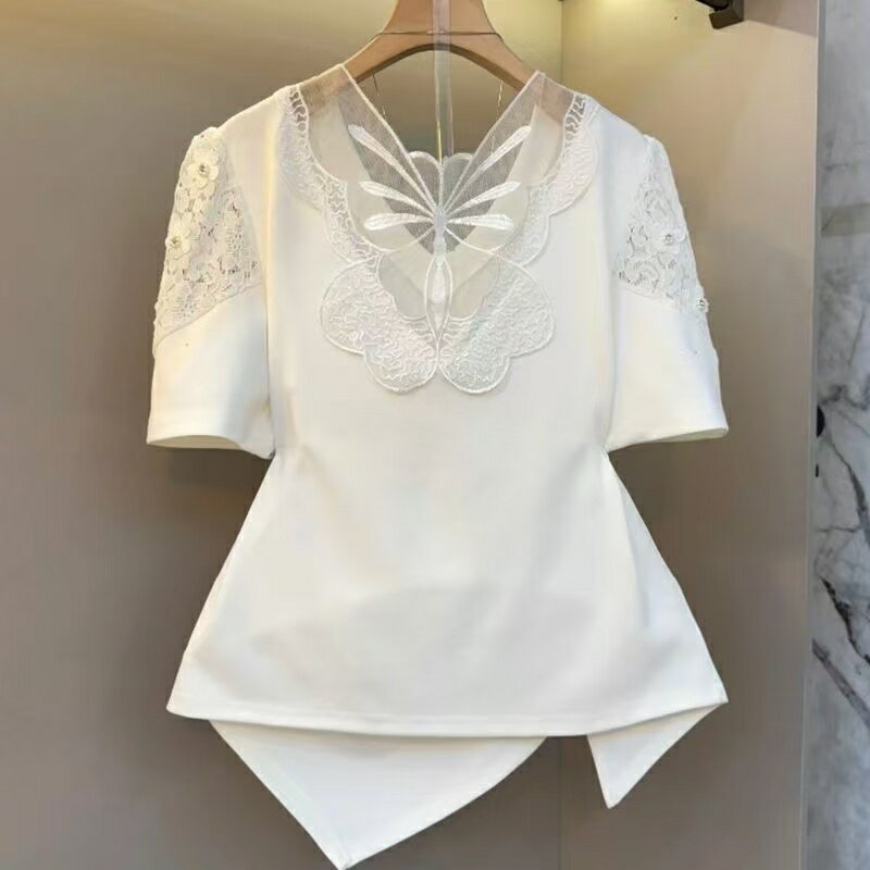 半袖tシャツ レディース トップス レースtシャツ 半袖 tシャツ カットソー サマー...